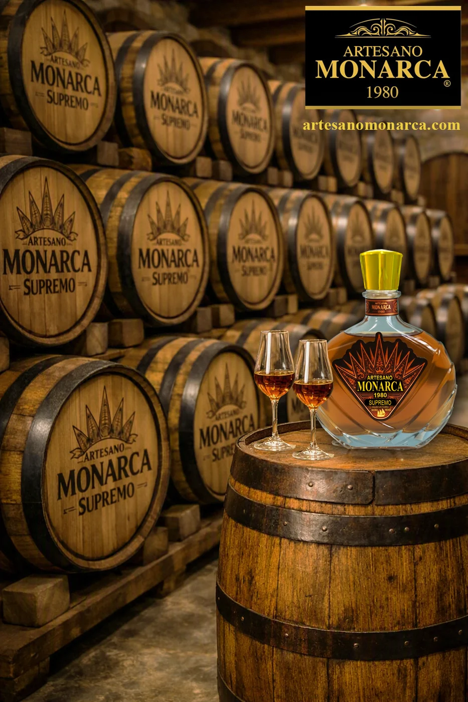 Barricas Artesano Monarca y botella Supremo